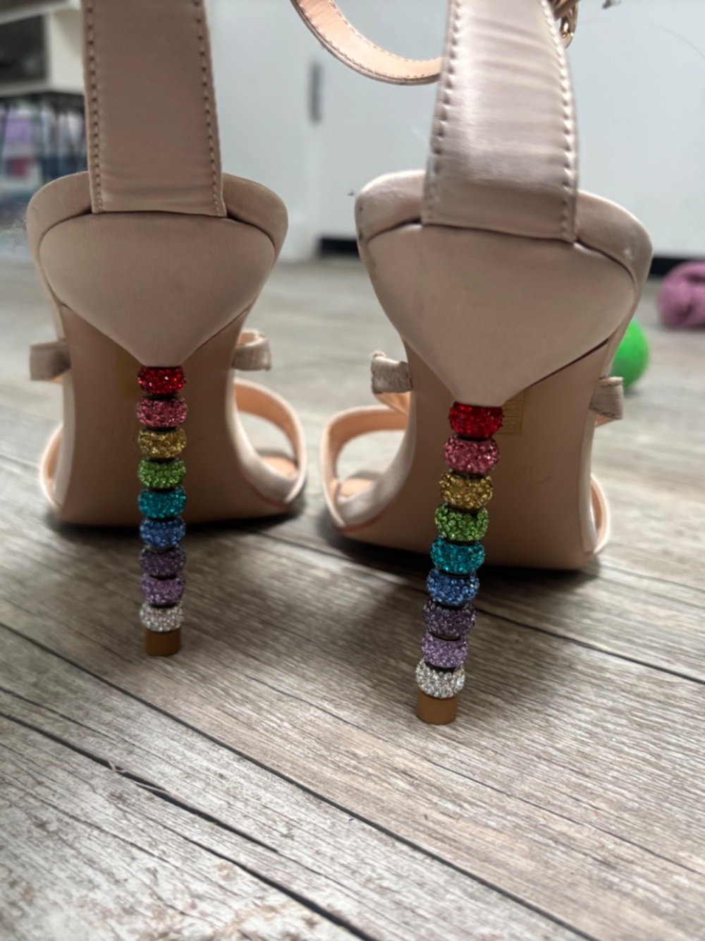 London Rag Nude Shoes w/ Rainbow Heel
